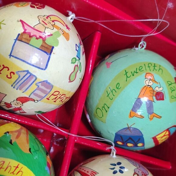 VTG Crate&Barrel 12 Days of Christmas Ornament Set. Ch2 - Picture 4 of 5